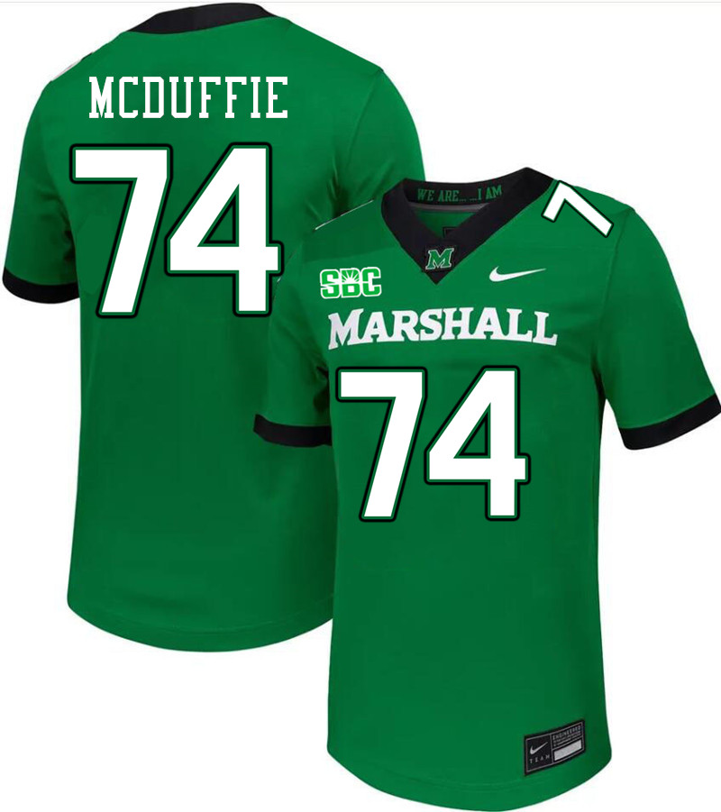 Marshall Thundering Herd #74 Tyler McDuffie College Football Jerseys Stitched-Green